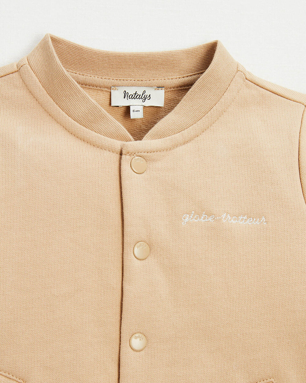 Gilet en molleton brodé Coloris camel Natalys