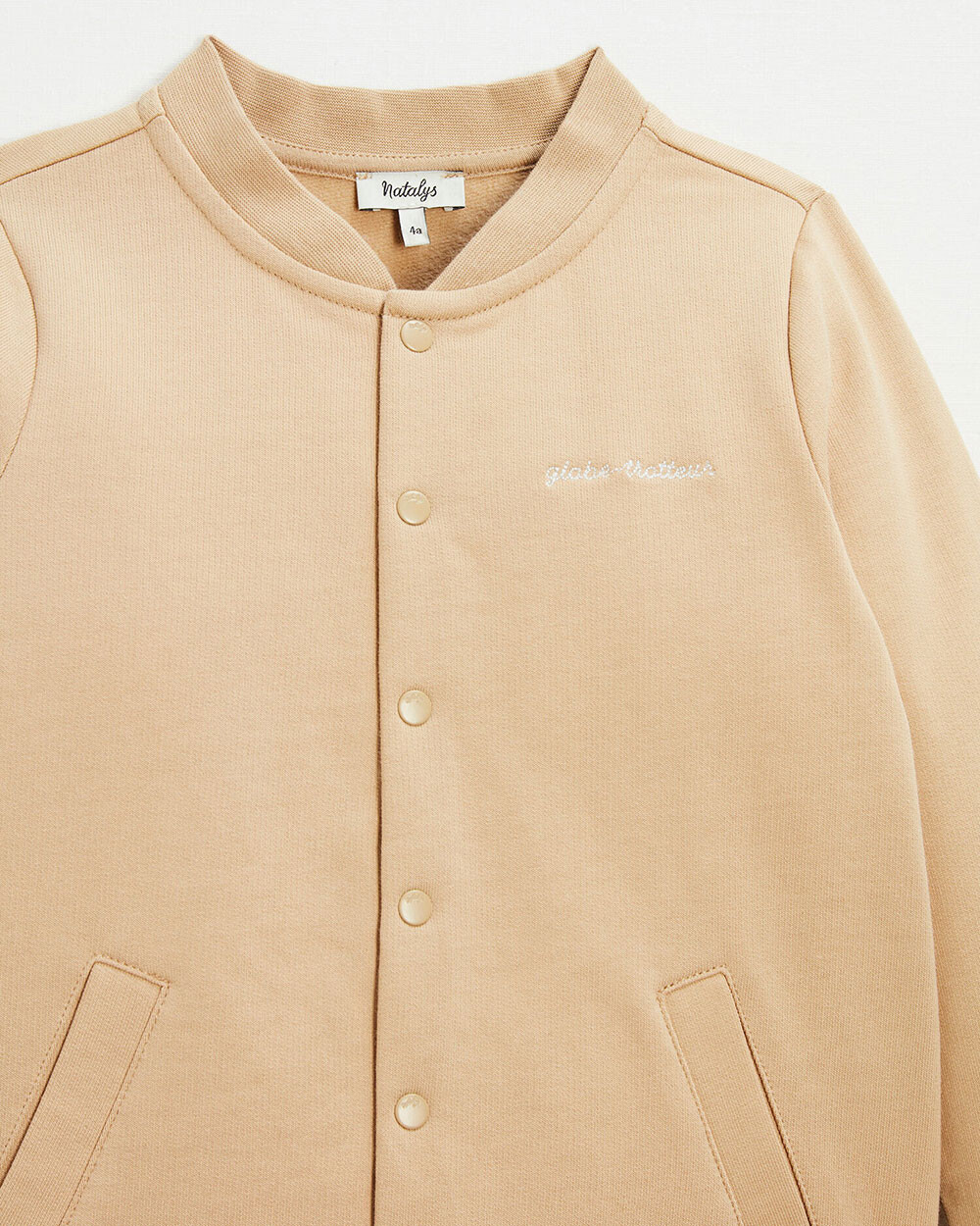 Gilet en molleton brodé Coloris camel Natalys