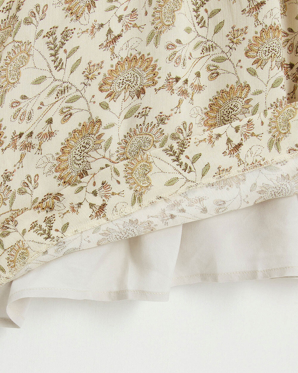 Robe en cr&ecirc;pe Imprim&eacute; fleurs indiennes  Natalys