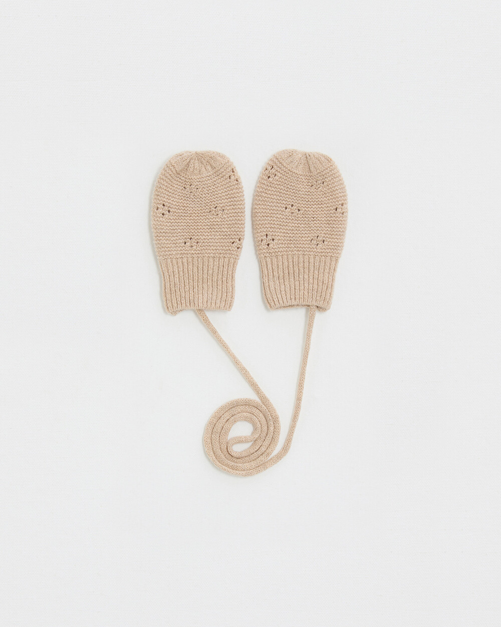 Moufles en tricot ajour&eacute; Coloris beige  Natalys