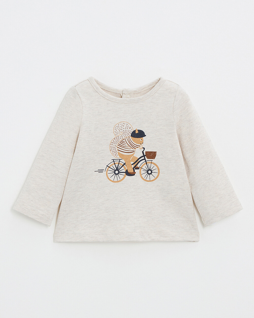 T-shirt manches longues animé Coloris beige chiné Natalys