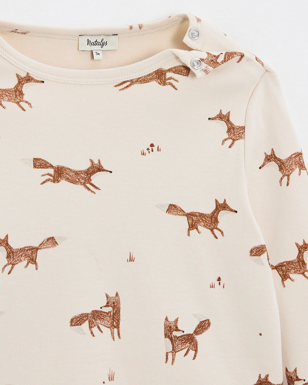 T-shirt manches longues imprimé Imprimé renards Natalys