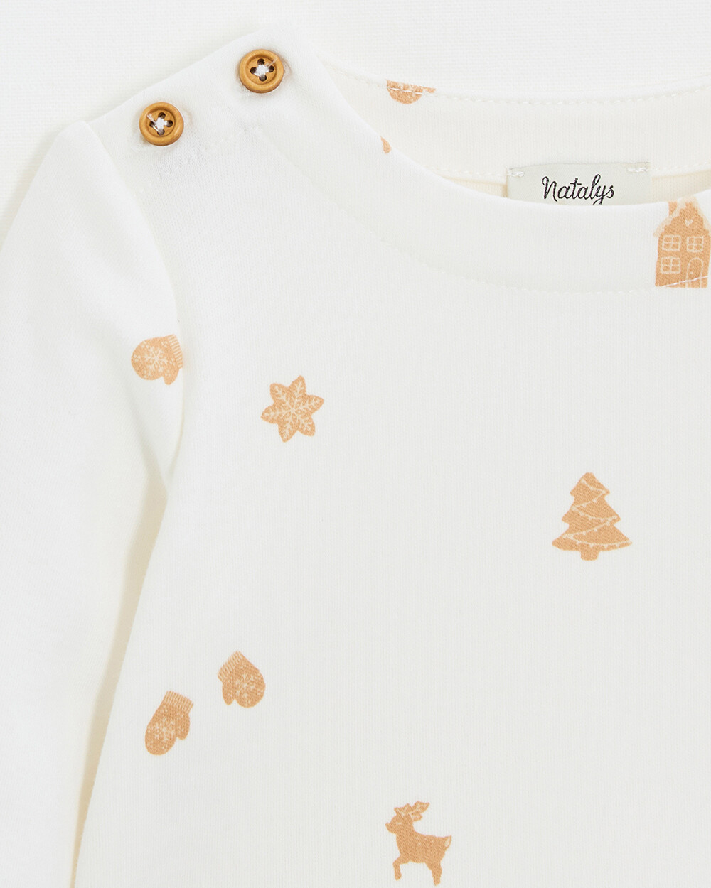T-shirt manches longues imprimé Imprimé biscuits Natalys