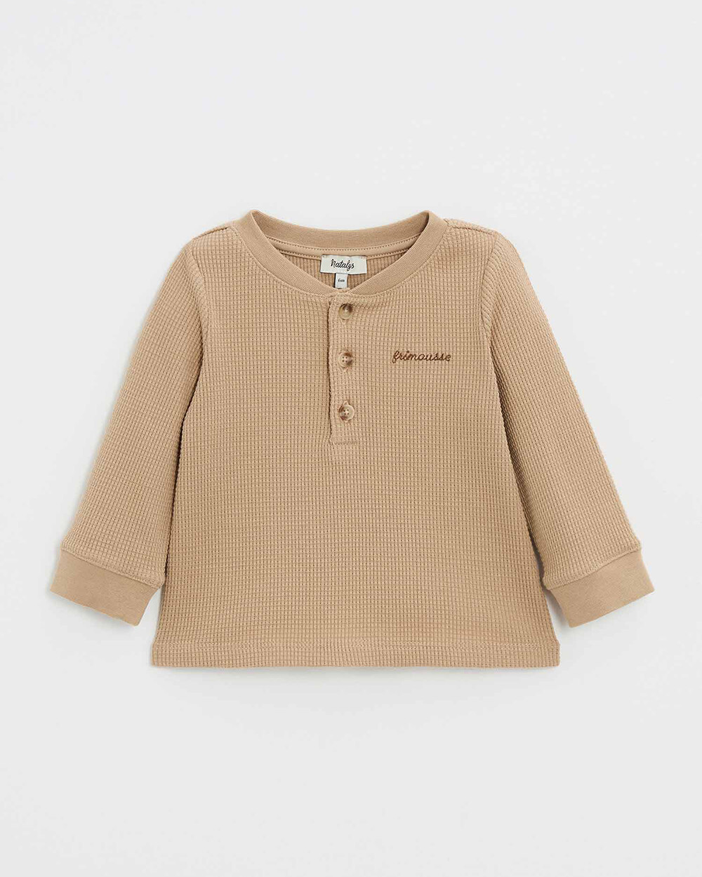 T-shirt manches longues brodé Coloris caramel Natalys
