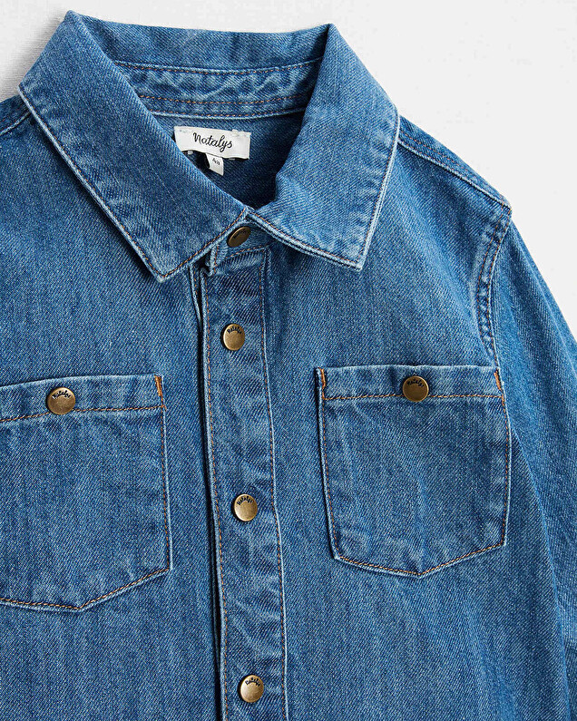 Chemise manches longues denim Coloris bleu Natalys
