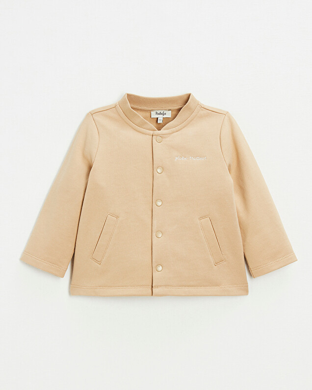 Gilet en molleton brodé Coloris camel Natalys