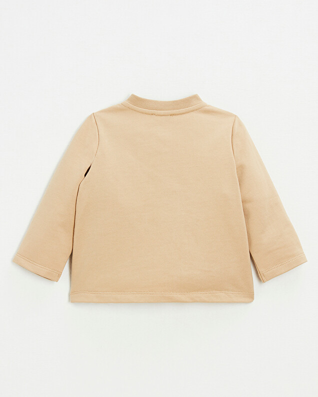 Gilet en molleton brodé Coloris camel Natalys