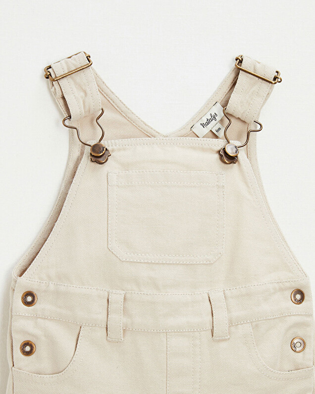 Salopette courte en toile Coloris beige Natalys