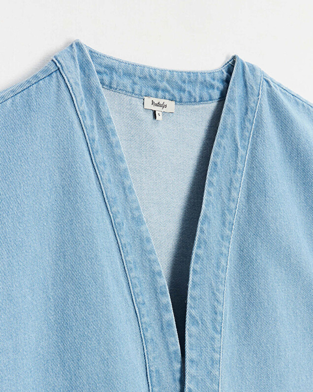 Veste kimono en denim Coloris bleu clair  Natalys