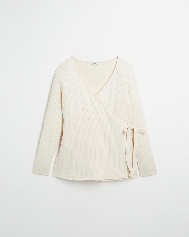 Cardigan cache-coeur en coton Coloris écru  Natalys