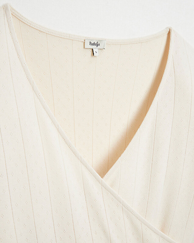 Cardigan cache-coeur en coton Coloris écru  Natalys