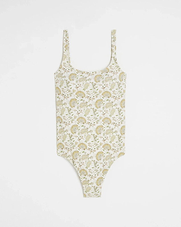 Maillot de bain anti UV Imprimé fleurs Cache coeur