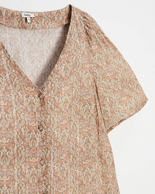 Blouse manches courtes Imprimé fleurs Natalys
