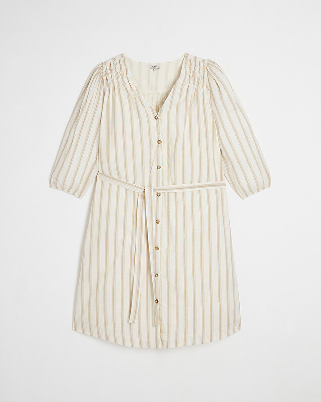 Robe rayée en voile de coton Coloris écru Natalys