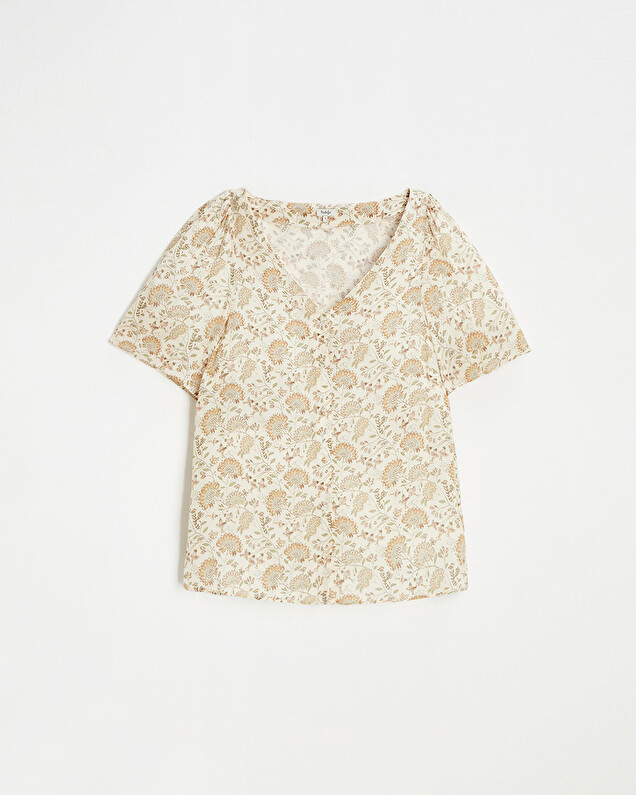 Blouses en crêpe Imprimé fleurs indiennes Natalys
