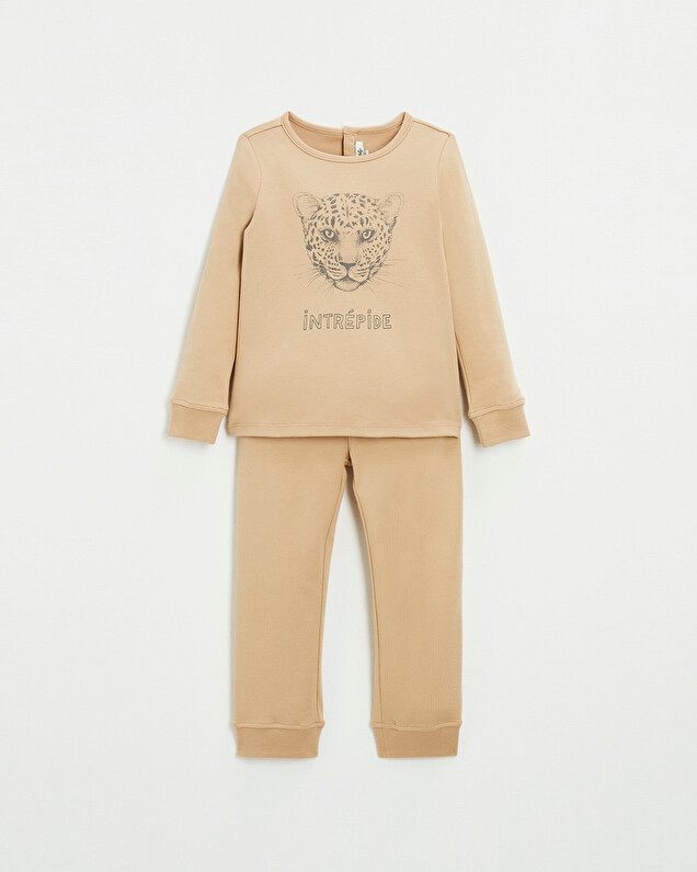 Pyjama 2 pièces en coton Coloris camel Natalys