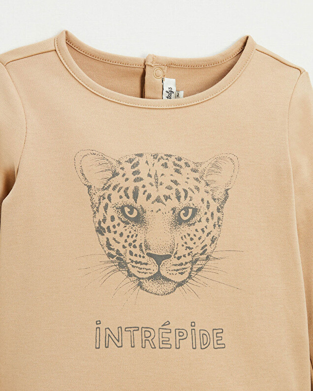 Pyjama 2 pièces en coton Coloris camel Natalys