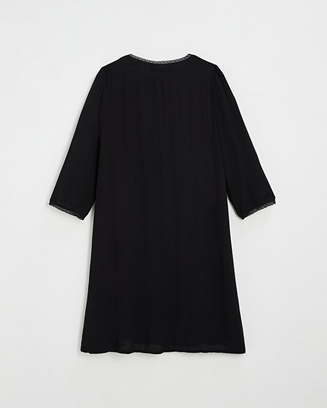 Robe noir en viscose grossesse et allait... Natalys