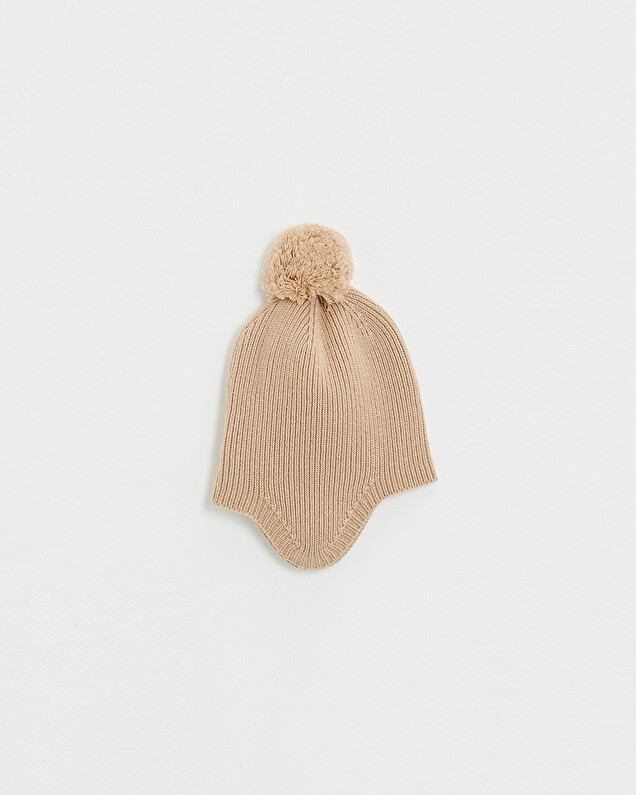 Bonnet en laine mérinos Coloris beige Natalys