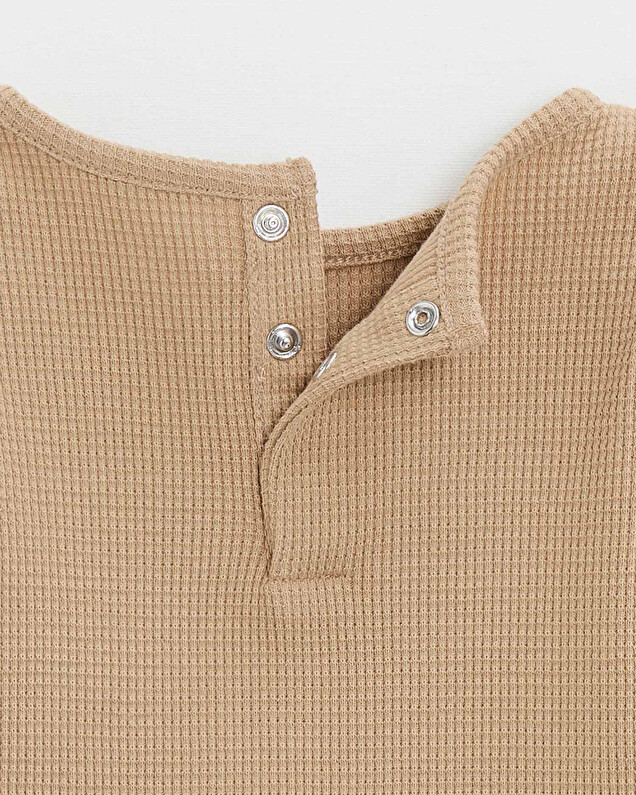 Body manches longues brodé Coloris caramel Natalys