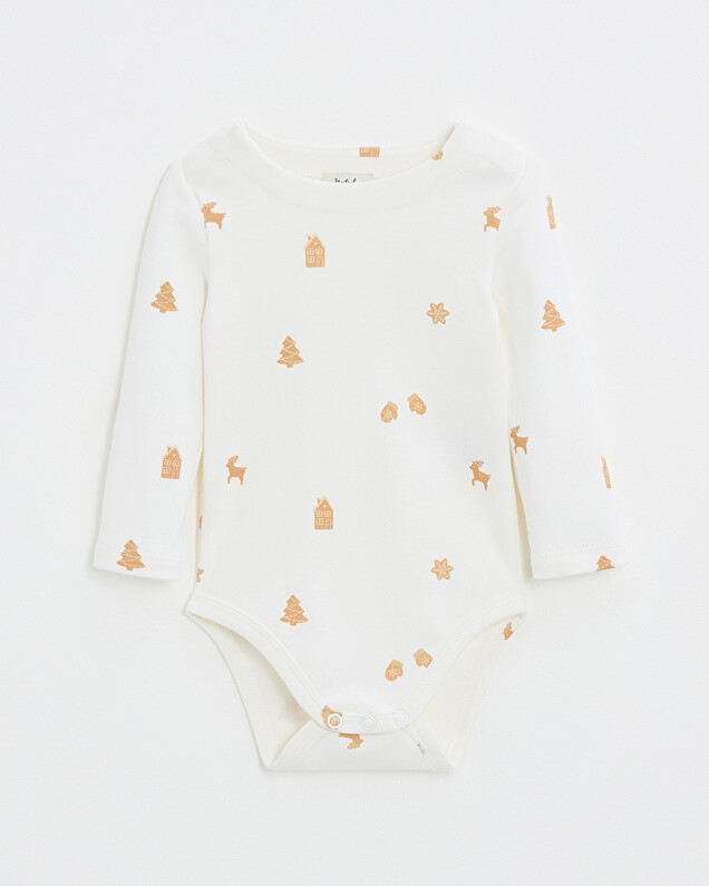 Body manches longues imprimé Imprimé biscuits Natalys