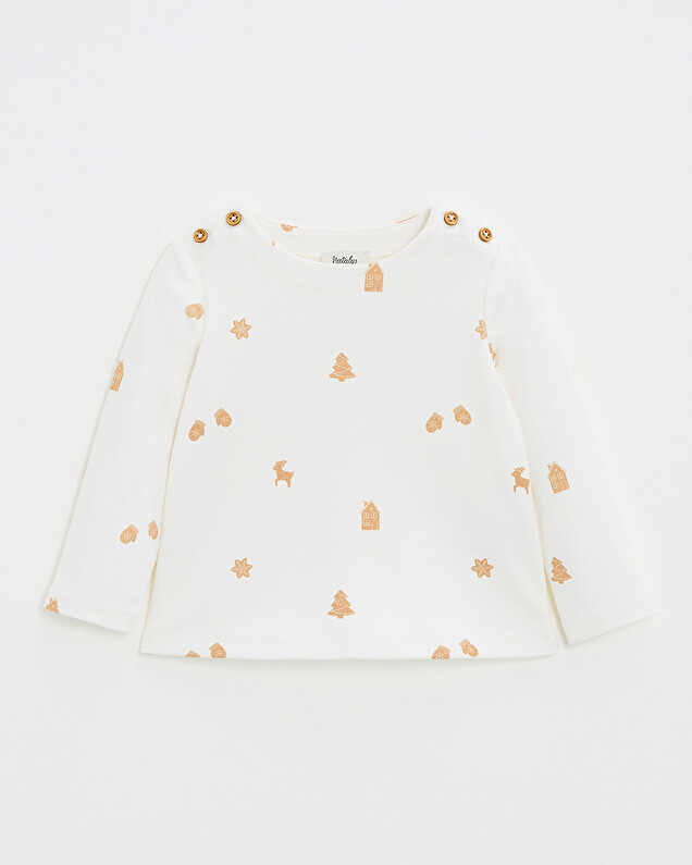 T-shirt manches longues imprimé Imprimé biscuits Natalys