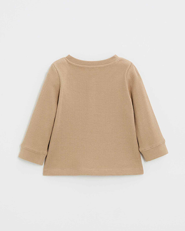 T-shirt manches longues brodé Coloris caramel Natalys