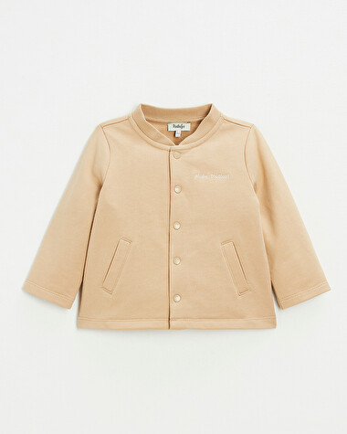 Gilet en molleton brod&eacute; Coloris camel  Natalys