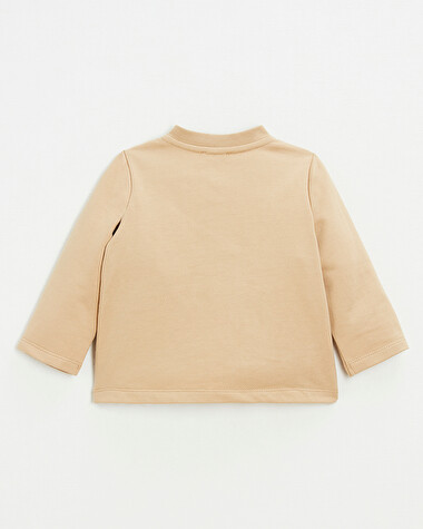 Gilet en molleton brod&eacute; Coloris camel  Natalys