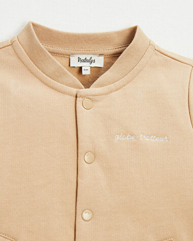 Gilet en molleton brod&eacute; Coloris camel  Natalys