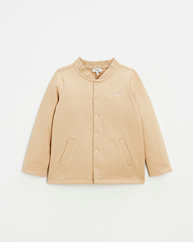 Gilet en molleton brod&eacute; Coloris camel  Natalys