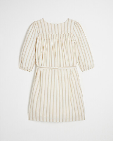 Robe ray&eacute;e en voile de coton Coloris &eacute;cru  Natalys
