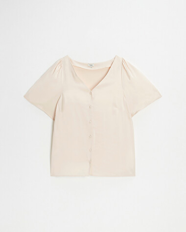 Blouse manches courtes Coloris rose p&acirc;le  Natalys