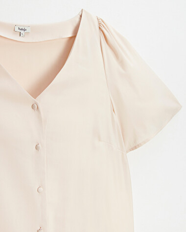 Blouse manches courtes Coloris rose p&acirc;le  Natalys