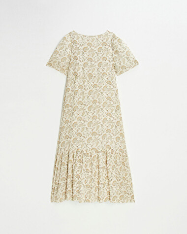 Robe en cr&ecirc;pe Imprim&eacute; fleurs indiennes  Natalys