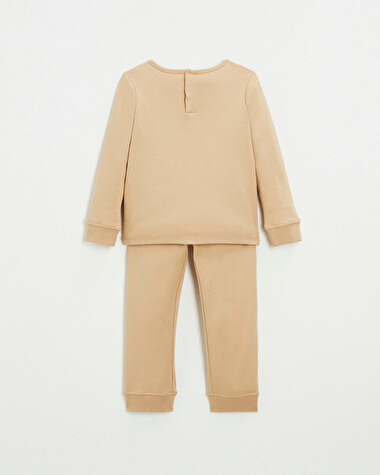 Pyjama 2 pi&egrave;ces en coton Coloris camel  Natalys