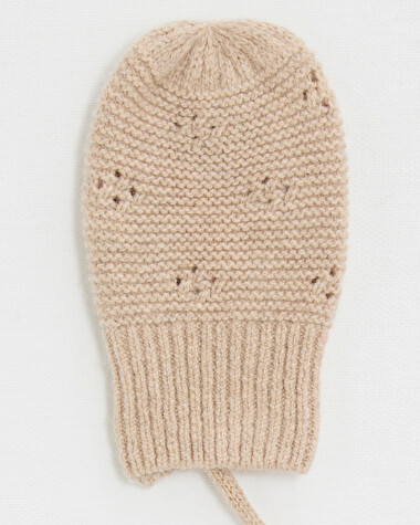 Moufles en tricot ajour&eacute; Coloris beige  Natalys