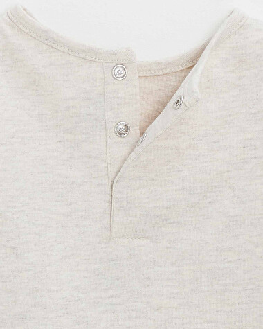 T-shirt manches longues anim&eacute; Coloris beige chin&eacute;  Natalys