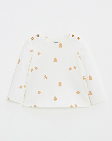 T-shirt manches longues imprim&eacute; Imprim&eacute; biscuits  Natalys