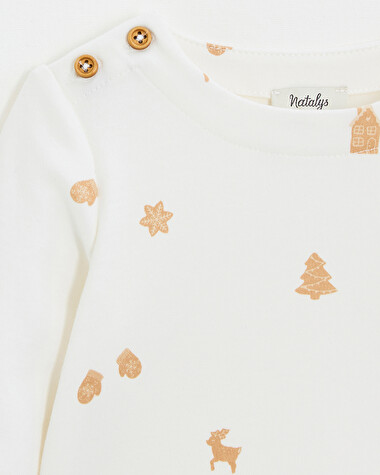 T-shirt manches longues imprim&eacute; Imprim&eacute; biscuits  Natalys