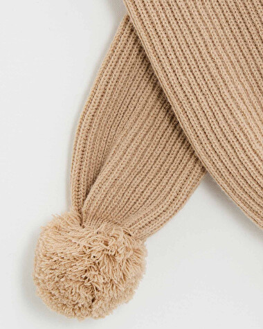 Echarpe en laine m&eacute;rinos Coloris beige  Natalys