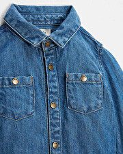 Chemise manches longues denim Coloris bleu Natalys
