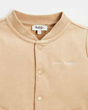 Gilet en molleton brodé Coloris camel Natalys