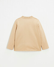 Gilet en molleton brodé Coloris camel Natalys