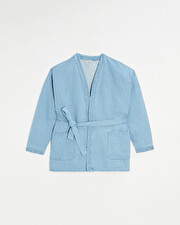 Veste kimono en denim Coloris bleu clair Natalys