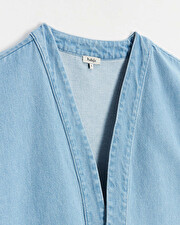 Veste kimono en denim Coloris bleu clair Natalys