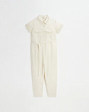 Combinaison longue en twill Coloris beige Natalys