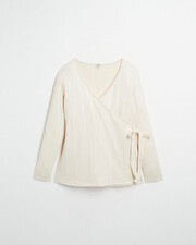 Cardigan cache-coeur en coton Coloris écru Natalys