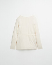 Cardigan cache-coeur en coton Coloris écru Natalys