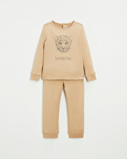 Pyjama 2 pièces en coton Coloris camel Natalys